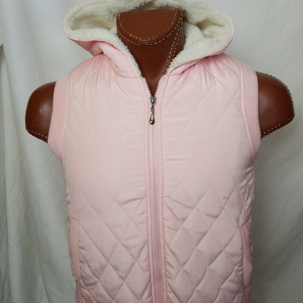 Doublju Women's Pink Hoodie Fleece Padded Vest M